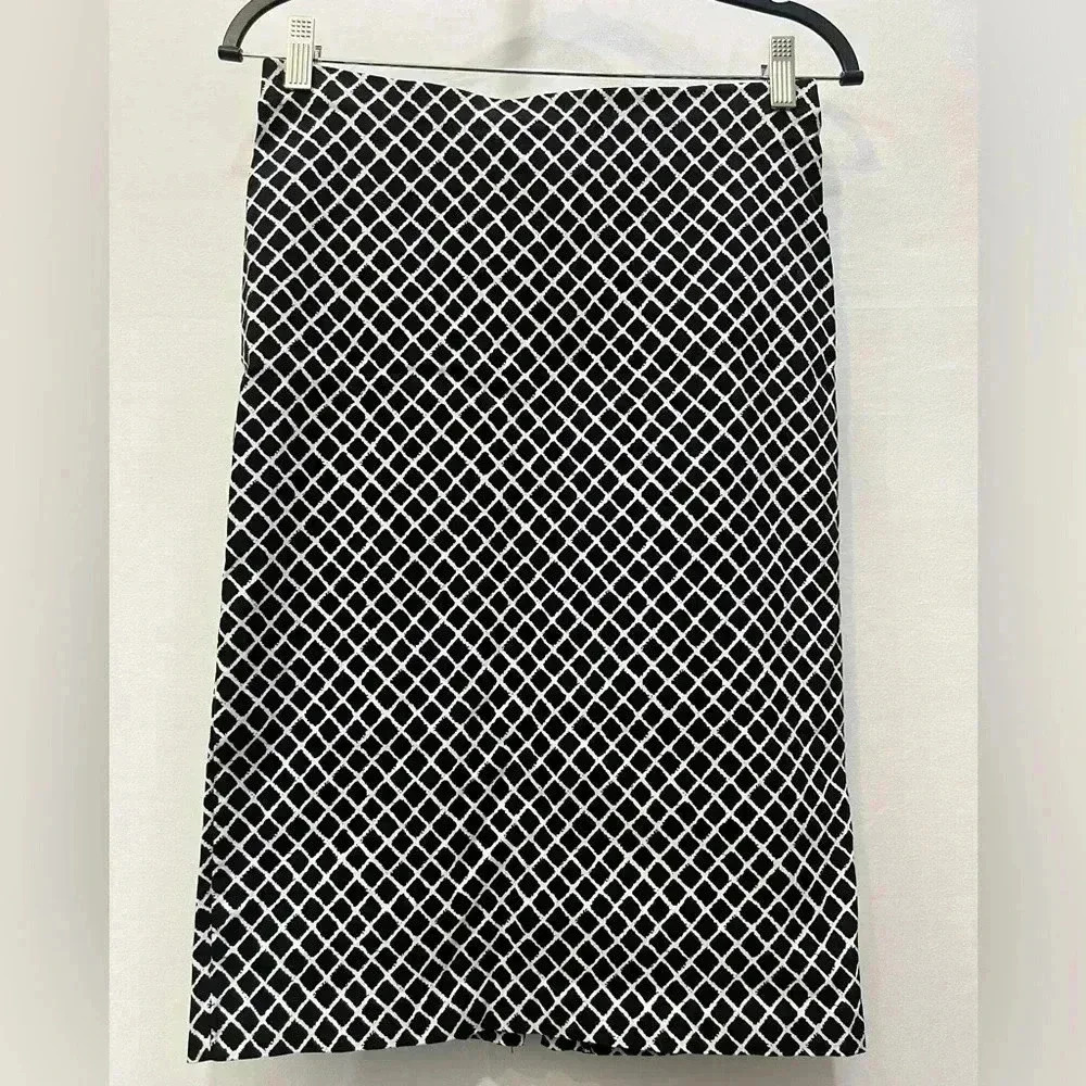 89th & Madison Black and White Print Pencil Skirt Size S​